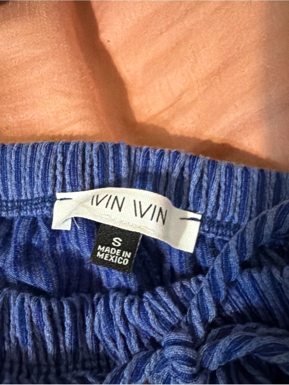 MINA MONROE Blue Ribbed Button-Up Pants Set - Picture 3 of 5